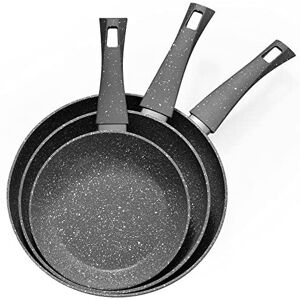 Rainberg 3PK Frying Pan Set 20cm, 24cm & 28cm Granite Frying Pan Nonstick Coatin Rainberg 3PK Frying Pan Set 20cm, 24cm & 28cm Granite Frying Pan Nonstick Coatin