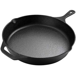 KICHLY Cast Iron Skillet - 12.5 inch - Black - Frying Pan, Steak KICHLY Cast Iron Skillet - 12.5 inch - Black - Frying Pan, Steak