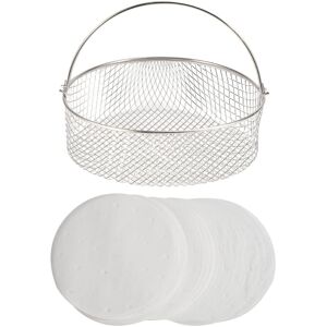 Tlily Stainless Steel Mesh Steamer Basket for Ninja Foodi 6.5-8 Qt - Easy-Lift Handle, Tlily Stainless Steel Mesh Steamer Basket for Ninja Foodi 6.5-8 Qt - Easy-Lift Handle,