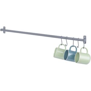 (HANGING STORAGE RAIL 79CM - GREY) LIVIVO Kitchen Saucepan Lid Hooks Tool Utens (HANGING STORAGE RAIL 79CM - GREY) LIVIVO Kitchen Saucepan Lid Hooks Tool Utens