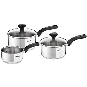 Tefal 3 Piece Comfort Max, Stainless Steel Saucepan Set, Silver Tefal 3 Piece Comfort Max, Stainless Steel Saucepan Set, Silver