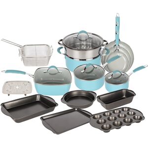 Gr8 Home (Blue and Dove Grey) Induction 19 Pcs Non Stick Cookware Pot Pan Set Gr8 Home (Blue and Dove Grey) Induction 19 Pcs Non Stick Cookware Pot Pan Set