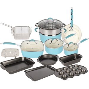 Gr8 Home (Blue and White) Induction 19 Pcs Non Stick Cookware Pot Pan Set Gr8 Home (Blue and White) Induction 19 Pcs Non Stick Cookware Pot Pan Set
