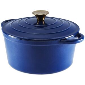 Tower Barbary & Oak Blue 24cm Cast Iron Round Casserole Tower Barbary & Oak Blue 24cm Cast Iron Round Casserole