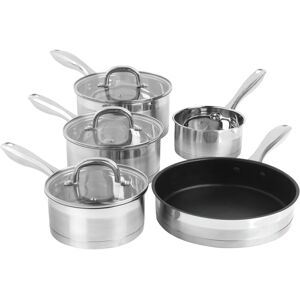 Salter Pan Set Fry Pan Saucepans 5 PC Set Timeless Stainless Steel Salter Pan Set Fry Pan Saucepans 5 PC Set Timeless Stainless Steel