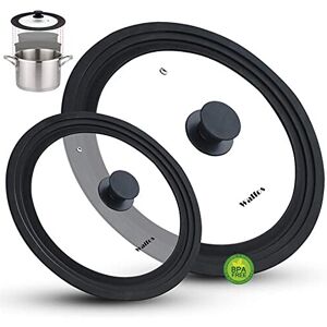 Walfos Universal Lid for Pots, Pans and Skillets - Tempered Glass with Heat Resistant S Walfos Universal Lid for Pots, Pans and Skillets - Tempered Glass with Heat Resistant S