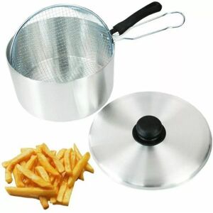 EZ Pack DURABLE 9" Aluminium Frying Pan Chip Pan Fryer Basket Plastic Handle Cookware EZ Pack DURABLE 9" Aluminium Frying Pan Chip Pan Fryer Basket Plastic Handle Cookware