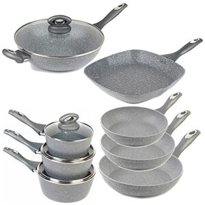 Salter COMBO-8572A 8 Piece Pan Set, 16/18/20cm Saucepans, 20/24/28cm Frying Pans Salter COMBO-8572A 8 Piece Pan Set, 16/18/20cm Saucepans, 20/24/28cm Frying Pans