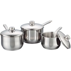 Buckingham 3-Piece Deep Saucepan Set with Stainless Steel Lids Premium Quality I Buckingham 3-Piece Deep Saucepan Set with Stainless Steel Lids Premium Quality I
