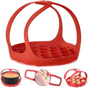 LIFEASY (red) silicone pressure cooker rack, anti-scalding steamer rack for pots, BPA-fr LIFEASY (red) silicone pressure cooker rack, anti-scalding steamer rack for pots, BPA-fr