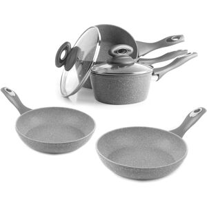Salter COMBO-5122 Pot and Pan Set - 5 Piece, 16/18/20cm Saucepans, 24/28cm Fryin Salter COMBO-5122 Pot and Pan Set - 5 Piece, 16/18/20cm Saucepans, 24/28cm Fryin