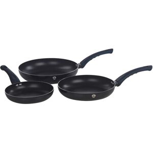 BLAUMANN 3Pc Set Cookware Induction Safe Aluminium Frying Pans Soft Touch Handle BLAUMANN 3Pc Set Cookware Induction Safe Aluminium Frying Pans Soft Touch Handle