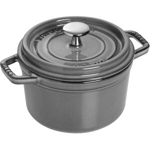 Staub Cast Iron 1.25-qt Round Cocotte - Graphite Grey Made in France Staub Cast Iron 1.25-qt Round Cocotte - Graphite Grey Made in France