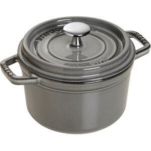 Staub Cast Iron 0.75-qt Round Cocotte - Graphite Grey Made in France Staub Cast Iron 0.75-qt Round Cocotte - Graphite Grey Made in France