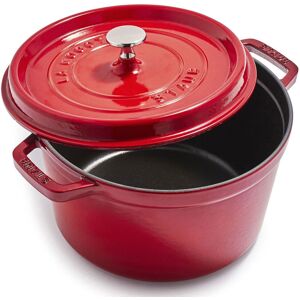 Staub Cast Iron Dutch Oven 5-qt Tall Cocotte Made in France Serves 5-6 Cherry Staub Cast Iron Dutch Oven 5-qt Tall Cocotte Made in France Serves 5-6 Cherry