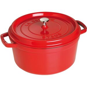 Staub Cast Iron 7-qt Round Cocotte - Cherry Made in France Staub Cast Iron 7-qt Round Cocotte - Cherry Made in France
