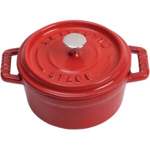 Staub Cast Iron 0.25-qt Mini Round Cocotte - Cherry Made in France Staub Cast Iron 0.25-qt Mini Round Cocotte - Cherry Made in France