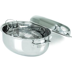 Viking Culinary 3-Ply Stainless Steel Oval Roasting Pan 8.5 Quart Includes Met Viking Culinary 3-Ply Stainless Steel Oval Roasting Pan 8.5 Quart Includes Met