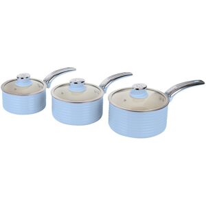 Swan SWPS3020BLN Retro Induction Saucepan Set With Glass Lids, Non Stick Ceramic Swan SWPS3020BLN Retro Induction Saucepan Set With Glass Lids, Non Stick Ceramic