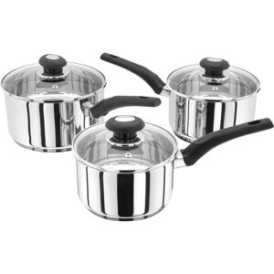 Judge Essentials Stainless Steel Set of Pans, 3-Piece Set, 16cm, 18cm & 20cm Sau Judge Essentials Stainless Steel Set of Pans, 3-Piece Set, 16cm, 18cm & 20cm Sau