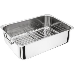 Judge H045 Extra Large Stainless Steel Roasting Pan with Rack, 36cm x 26cm x 10c Judge H045 Extra Large Stainless Steel Roasting Pan with Rack, 36cm x 26cm x 10c