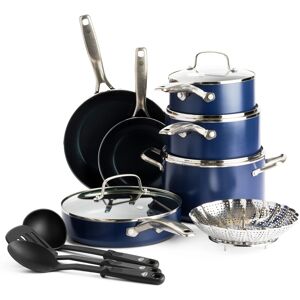 Blue Diamond Cookware Diamond Infused Ceramic Nonstick 14 Piece Cookware Pots an Blue Diamond Cookware Diamond Infused Ceramic Nonstick 14 Piece Cookware Pots an