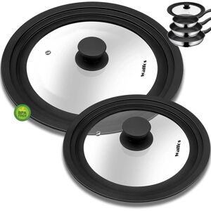 Walfos Universal Lid for Pots, Pans and Skillets - Tempered Glass with Heat Resistant S Walfos Universal Lid for Pots, Pans and Skillets - Tempered Glass with Heat Resistant S