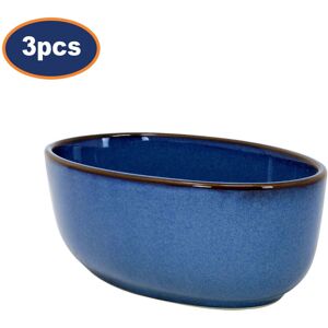 Mason Cash Baking Oven Dish Set of 3 Stoneware Roast Tray Oval Reactive Glaze Blue 650ml Mason Cash Baking Oven Dish Set of 3 Stoneware Roast Tray Oval Reactive Glaze Blue 650ml