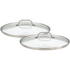 Cuisinart 71-2228CG Chef's Classic Stainless 2-Piece Glass Lid Set 9"""" & 11""" Cuisinart 71-2228CG Chef's Classic Stainless 2-Piece Glass Lid Set 9"""" & 11"""
