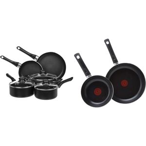 Amazon Basics 8-Piece Non-Stick Cookware Set, Black & Tefal Taste Twin Pack, Alu Amazon Basics 8-Piece Non-Stick Cookware Set, Black & Tefal Taste Twin Pack, Alu