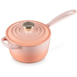 Le Creuset Enameled Cast Iron Signature Round Saucepan with Lid 1.75qt. Peche Le Creuset Enameled Cast Iron Signature Round Saucepan with Lid 1.75qt. Peche