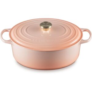Le Creuset Enameled Cast Iron Signature Oval Dutch Oven 8 qt. Peche with Light Le Creuset Enameled Cast Iron Signature Oval Dutch Oven 8 qt. Peche with Light