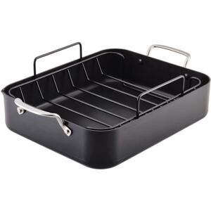 KitchenAid Hard Anodized Roasting Pan/Roaster with Removable Rack 13 Inch x 15. KitchenAid Hard Anodized Roasting Pan/Roaster with Removable Rack 13 Inch x 15.