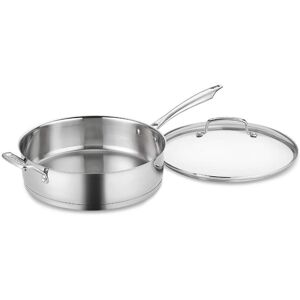 Cuisinart 3-Quart Saute Pan w/Helper & Cover Stainless Steel Cuisinart 3-Quart Saute Pan w/Helper & Cover Stainless Steel