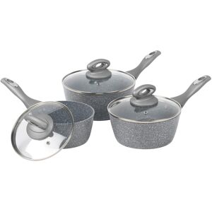 Salter Marblestone 3 Piece Saucepan Set: 16cm, 18cm, 20cm, Non-Stick Salter Marblestone 3 Piece Saucepan Set: 16cm, 18cm, 20cm, Non-Stick