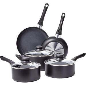 Amazon Basics 8-Piece Non-Stick Cookware Set, Black Amazon Basics 8-Piece Non-Stick Cookware Set, Black