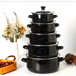 Unbranded Premium 5pcs Enamel Cookware Set - Thick, Durable & Easy to Clean Unbranded Premium 5pcs Enamel Cookware Set - Thick, Durable & Easy to Clean