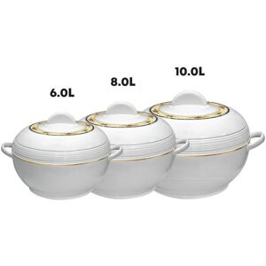 Unbranded (White - King - 6L , 8L, 10L) SQ Professional Ambiente Insulated Hot Pot Set 3pc Unbranded (White - King - 6L , 8L, 10L) SQ Professional Ambiente Insulated Hot Pot Set 3pc