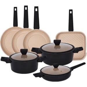Gr8 Home Casamema Black 10 Pcs Carbon Steel Cookware Set Gr8 Home Casamema Black 10 Pcs Carbon Steel Cookware Set