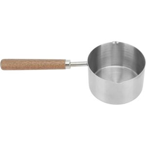 Unbranded Compact 200ml Stainless Steel Milk Butter Warmer Pot Walnut Handle Unbranded Compact 200ml Stainless Steel Milk Butter Warmer Pot Walnut Handle