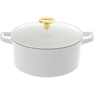 Cuisinart Chef's Classic Enameled Cast Iron Round Covered Casserole (White/Gold Cuisinart Chef's Classic Enameled Cast Iron Round Covered Casserole (White/Gold