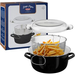 Premier Housewares 5L Deep Fat Fryer Enamel Glass Lid Chip Fryer Deep Frying Pan Premier Housewares 5L Deep Fat Fryer Enamel Glass Lid Chip Fryer Deep Frying Pan