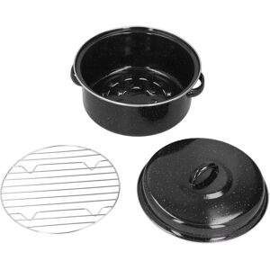 Unbranded Oval Roaster Pan, Enameled Roasting Pan with Domed Lid Roasting Pot with Rack En Unbranded Oval Roaster Pan, Enameled Roasting Pan with Domed Lid Roasting Pot with Rack En