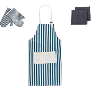Beliani Kitchen Textiles Set CUCUMIS Blue Beliani Kitchen Textiles Set CUCUMIS Blue
