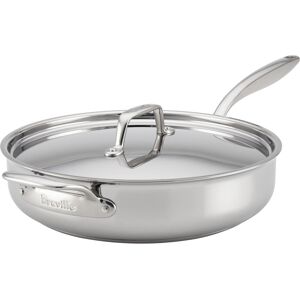 Breville Clad Stainless Steel Saute Pan / Frying Pan / Fry Pan with Lid and Help Breville Clad Stainless Steel Saute Pan / Frying Pan / Fry Pan with Lid and Help