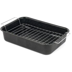 Salter Vitreous Enamel 34cm Roaster & Rack - Large Roasting Tin, Oven Baking Dis Salter Vitreous Enamel 34cm Roaster & Rack - Large Roasting Tin, Oven Baking Dis
