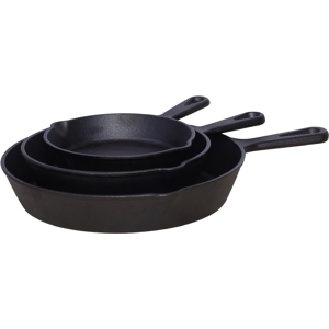 Buckingham Cookware UK Buckingham Pre-Seasoned Cast Iron Skillet Set of 3 Frying Pan 16 cm, 20 cm & 25 Buckingham Cookware UK Buckingham Pre-Seasoned Cast Iron Skillet Set of 3 Frying Pan 16 cm, 20 cm & 25