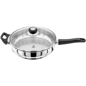 Judge Vista Stainless Steel Large Saute Pan with Helper Handle 28cm, Shatterproo Judge Vista Stainless Steel Large Saute Pan with Helper Handle 28cm, Shatterproo