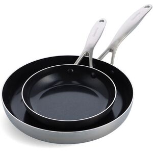 GreenPan Geneva 3-Ply Stainless Steel Non-Stick 20cm & 28cm Frying Pan Set GreenPan Geneva 3-Ply Stainless Steel Non-Stick 20cm & 28cm Frying Pan Set
