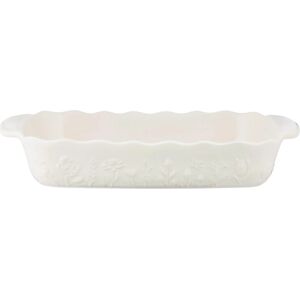 Large Baking Dish Rectangular Oven Stoneware Mason Cash Cream Embossed Floral Large Baking Dish Rectangular Oven Stoneware Mason Cash Cream Embossed Floral